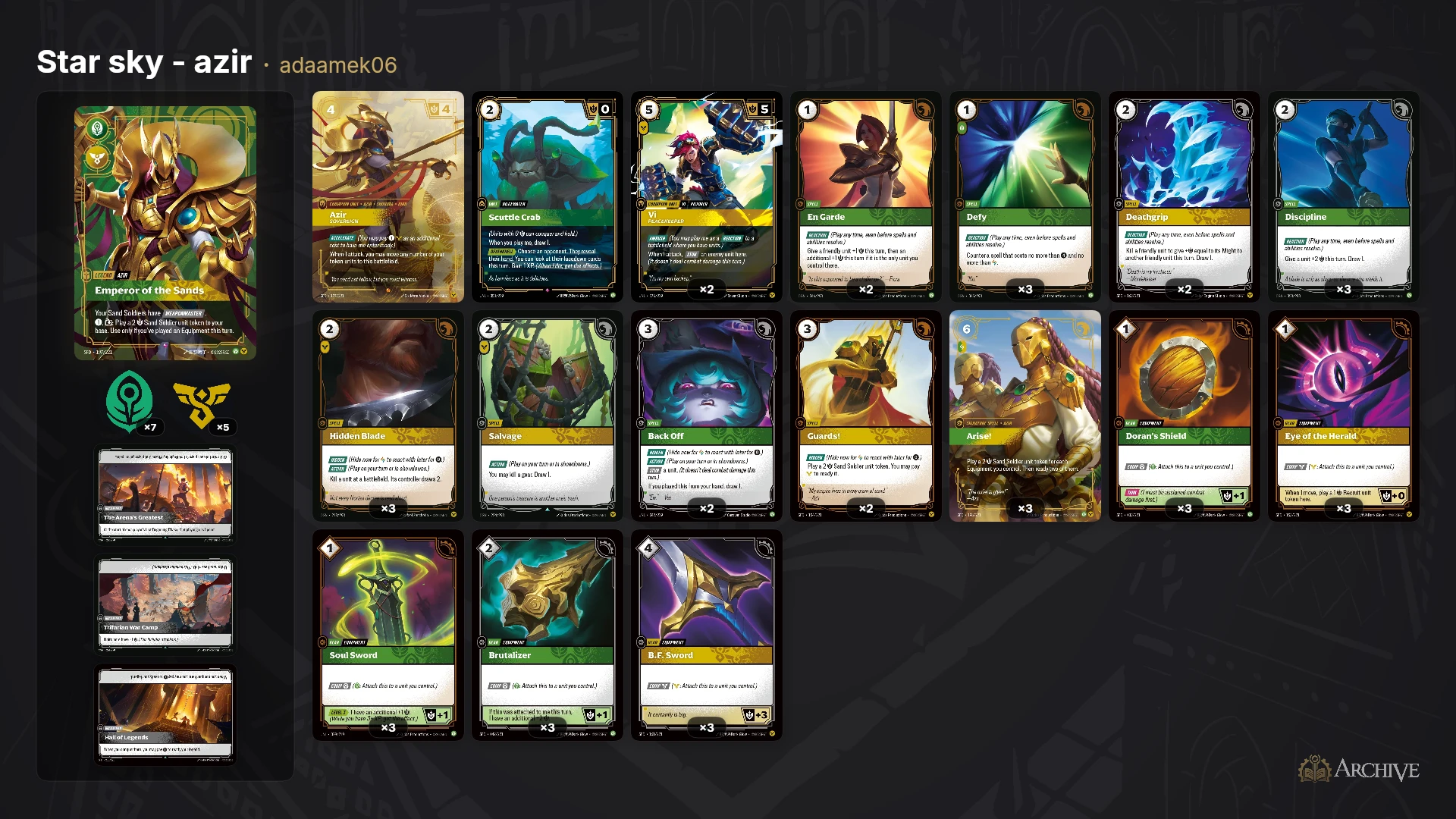 Star decklist